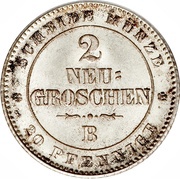 2 Neugroschen / 20 Pfennige - John, Germany, 1863-1866 reverse image