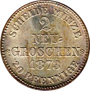 2 Neugroschen - John, Germany, 1868-1873 reverse image