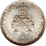 ⅙ Vereinsthaler - John, Germany, 1860-1872 reverse image