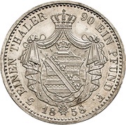 ⅓ Thaler - John, Germany, 1858-1859 reverse image
