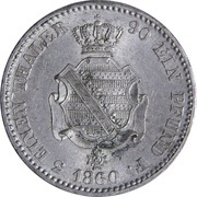 ⅓ Thaler - John, Germany, 1860 reverse image