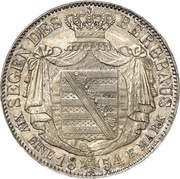 1 Thaler - John Mining Thaler, Germany, 1854 reverse image