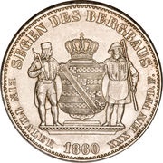 1 Ausbeutevereinsthaler - John Mining Thaler, Germany, 1858-1861 reverse image