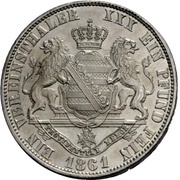 1 Vereinsthaler - John, Germany, 1861 reverse image
