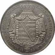 2 Thalers / 3½ Gulden - Frederick August II, Germany, 1839-1854 reverse image