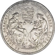 2 Thalers - Frederick August II Death of King Frederick August II, Germany, 1854 reverse image