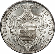 2 Vereinsthaler - John, Germany, 1857-1859 reverse image