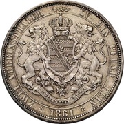 2 Vereinsthaler - John, Germany, 1861 reverse image