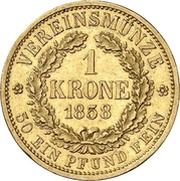 1 Krone - John, Germany, 1857-1871 reverse image
