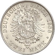 2 Marks - Albert, Germany, 1876-1888 reverse image