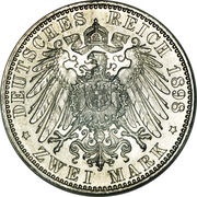 2 Marks - Albert, Germany, 1891-1902 reverse image