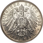 2 Marks - Frederick August III, Germany, 1905-1914 reverse image