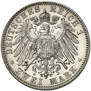 2 Marks - Frederick August III Trial strike, Germany, 1916 reverse image