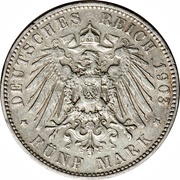 5 Mark - George, Germany, 1903-1904 reverse image