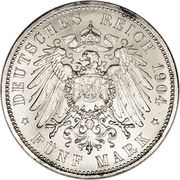 5 Mark - George, Germany, 1904 reverse image