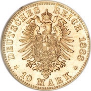 10 Mark - Albert, Germany, 1874-1888 reverse image