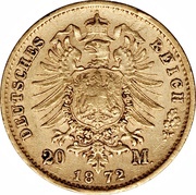 20 Mark - John, Germany, 1872 reverse image