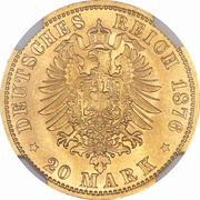 20 Mark - Albert, Germany, 1874-1878 reverse image