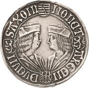 1 Guldengroschen "Klappmützentaler" - Frederick III, Albrecht and Johann, Germany, 1500-1507 reverse image