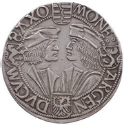 1 Guldengroschen ''Klappmützentaler'' - Frederick III, John I and George, Germany, 1508-1525 reverse image