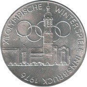 100 Schilling XII Winter Olympics 1976, Austria, 1975 reverse image