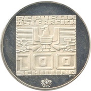 100 Schilling Olympics obverse image
