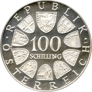 100 Schilling Burgtheater obverse image
