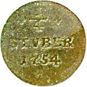 ¼ Stüber - Charles William Frederick, Germany, 1752-1757 reverse image