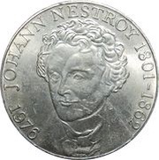 100 Schilling Johann Nestroy, Austria, 1976 reverse image