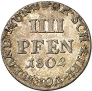 4 Pfennig - George William, Germany, 1802 reverse image
