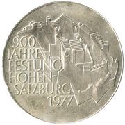 100 Schilling Festung Hohensalzburg, Austria, 1977 reverse image