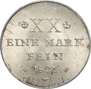 ½ Conventionsthaler - George William, Germany, 1821 reverse image