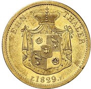 10 Thalers - George William, Germany, 1829 reverse image