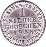 1 Silbergroschen - George William, Germany, 1858 reverse image