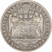 1 Vereinsthaler - Adolphus George, Germany, 1865 reverse image