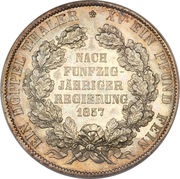 2 Vereinsthaler - George William Golden Reign, Germany, 1857 reverse image