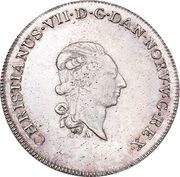 ⅓ Speciesthaler / 20 Schilling Courant - Christian VII obverse image