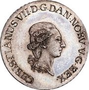 ⅔ Speciesthaler / 40 Schilling Courant - Christian VII obverse image