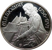 100 Schilling Mozart - Burgtheater, Austria, 1991 reverse image