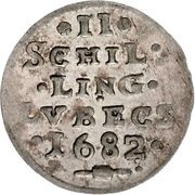 2 Schillings - Christian Albert, Germany, 1681-1682 reverse image