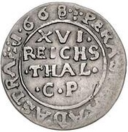 1⁄16 Thaler - Christian Albert, Germany, 1668-1669 reverse image