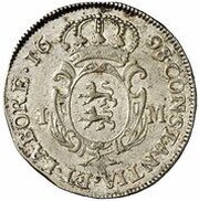 1 Mark - Frederick IV, Germany, 1698 reverse image