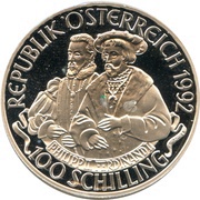 100 Schilling Kaiser Karl V obverse image