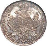 1 Thaler - Charles Peter Ulrich Albertustaler, Germany, 1753 reverse image