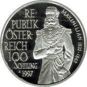 100 Schilling Emperor Maximilian obverse image