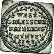 1 Kreuzer Centenary - Peace of Westphalia; Klippe, Germany, 1748 reverse image