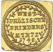 1 Kreuzer Peace of Westphalia; Klippe; Gold Pattern strike, Germany, 1748 reverse image