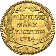 ¼ Ducat Peace of Baden, Germany, 1714 reverse image