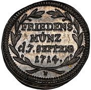 ¼ Ducat Peace of Baden; Silver pattern strike, Germany, 1714 reverse image