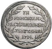 1 Ducat Silver pattern strike; Peace, Germany, 1714 reverse image